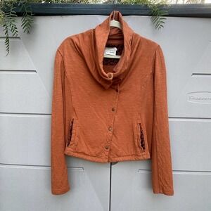 Saturday Sunday Women's Long Sleeve Snap Closure Orange Jacket Size Small